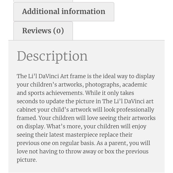 Li'l Davinci Kid's Art Frame black front load artwork display unique modern - Picture 2 of 4